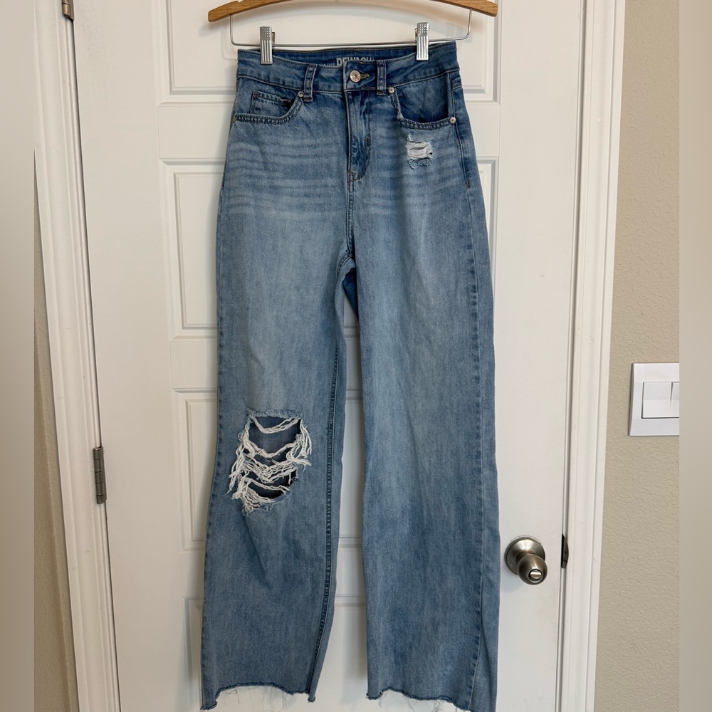 Rewash Distressed Light Blue Denim Jeans